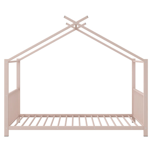Metal House Platform Bed With Modern Design And Durable Frame