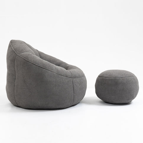 Bedding Bean Bag Sofa Chair High Pressure Foam With Footrest