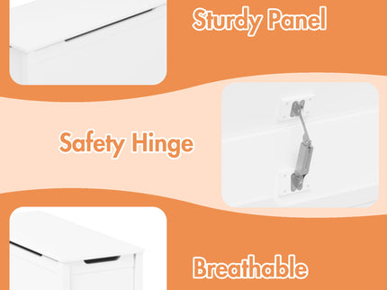Toy Box Storage With Safety Hinged Lid