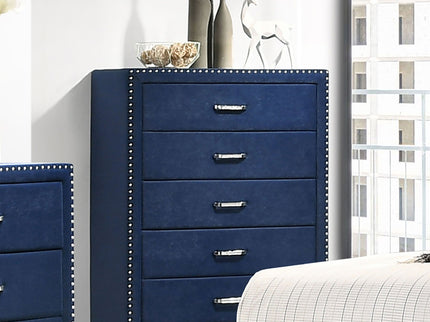 5 Drawer Bedroom Chest With Crystal Pulls