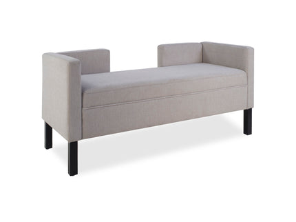 Upholstered Ottoman With 2 Bolster Pillows For Living Room - Gray