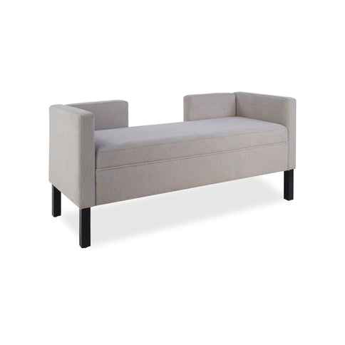 Upholstered Ottoman With 2 Bolster Pillows For Living Room - Gray