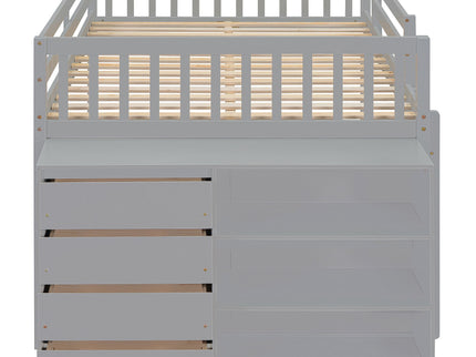 Bunk Bed With 4 Drawers And 3 Shelves