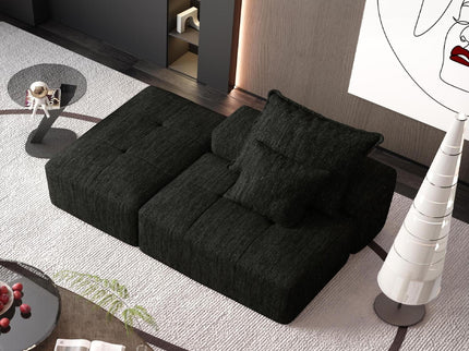 Modern Oversized Modular Sectional Sofa, Sparkling Fabric Soft Cushions With 2 Pillows