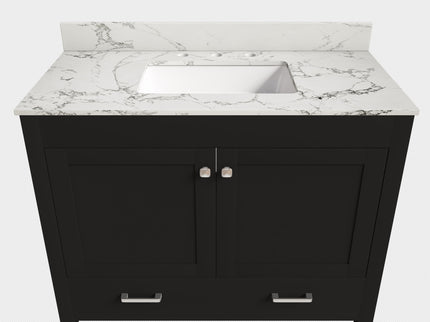 Bathroom Vanity Set, Soft Close Doors, 3 Faucet Holes, Sink Included - Black