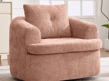 Modern Swivel Barrel Chair With Dual-Layer Cushion
