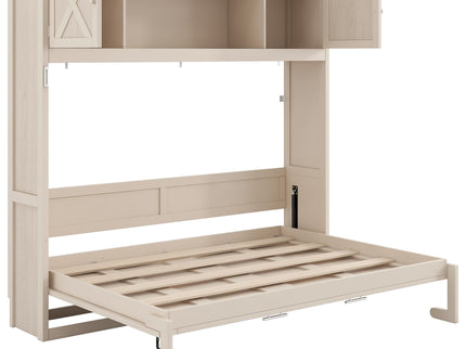 Rustic Casual Murphy Bed With Storage Cabinets