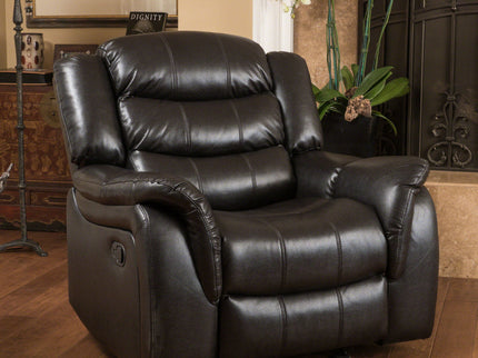 Classic Design Recliner, Upholstery Recliner, Glider Recliner - Black Berry