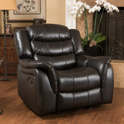 Classic Design Recliner, Upholstery Recliner, Glider Recliner - Black Berry