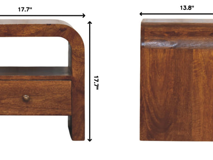 Darcy - Nightstand With Drawer And Open Shelf - Brown