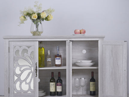 3 Door Mirrored Sideboard Cabinet With Adjustable Shelves