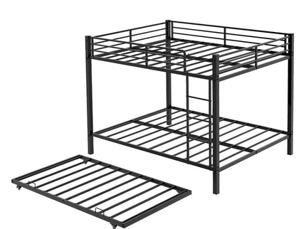 Bunk Bed For Kids, Convertible Frame With Ladders & Guardrail
