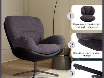 360° Swivel Office Chair, No Wheels
