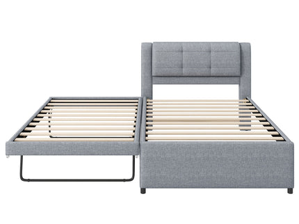 Upholstered Platform Bed With Multifunctional Trundle