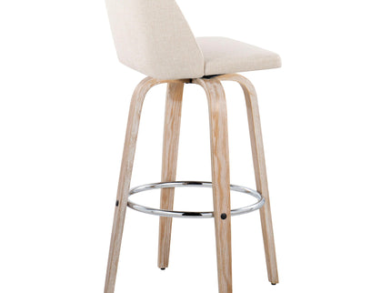 Toriano - Contemporary Fixed Height Barstool With Swivel & Round Footrest (Set of 2)