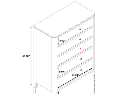 Verona - 5 Drawer Chest With - Walnut