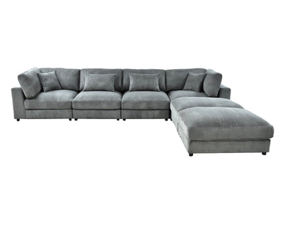 Upholstered Modular Sectional & Custom Configuration And Toss Pillows