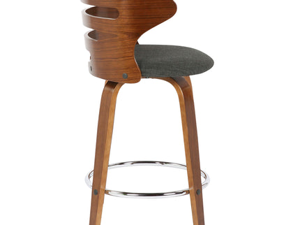 Cosini - Mid Century Modern Fixed Height Counter Stool With Footrest With Swivel (Set of 2)