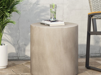 Cylindrical Design, Outdoor Lightweight Concrete Side Table