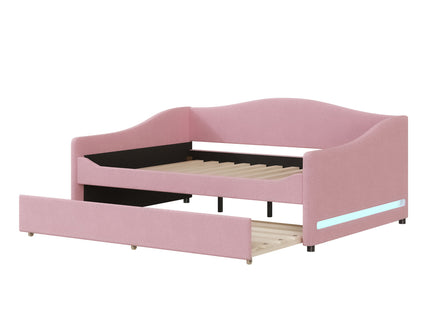 Upholstered Daybed With Light And Trundle
