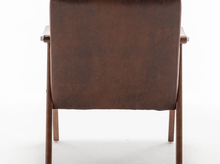 Mid Century Modern Accent Chair With Solid Wood Frame And Extra Thick Backrest