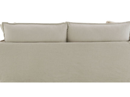 Upendo - Pattern Linen Sofa With 2 Toss Pillows - Beige