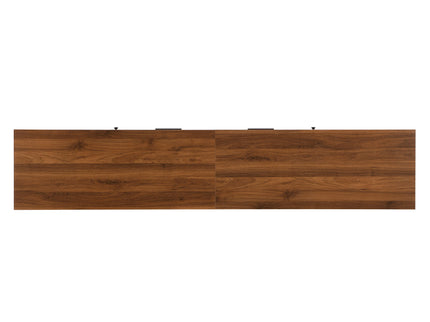 TV Stand, Media Console With 2 Drawers, Soft Closing Slatted Doors, Living Room Entertainment Center - Walnut
