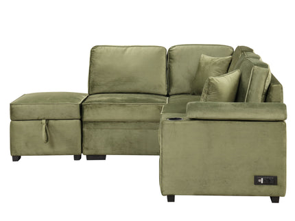 Sleeper Sofa Bed, 2 In 1 Pull Out Sofa Bed L Shape Couch With Storage Ottoman For Living Room, Bedroom Couch And Small Apartment