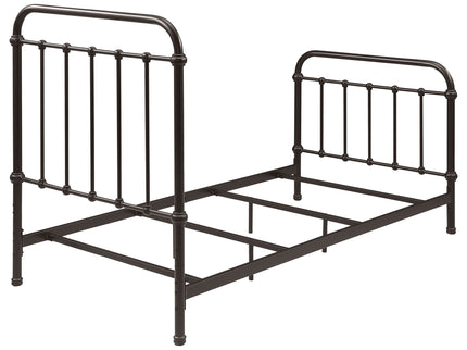 Twin Panel Bed With Ornate Design - Bronze