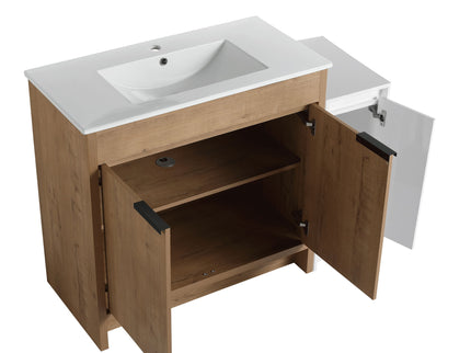 Freestanding Bathroom Vanity With Sink And Storage Cabinets, Soft Closing Doors