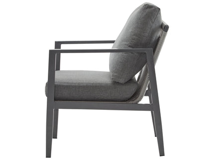 Modern Lounge Chair With Rope Accents And Cushions
