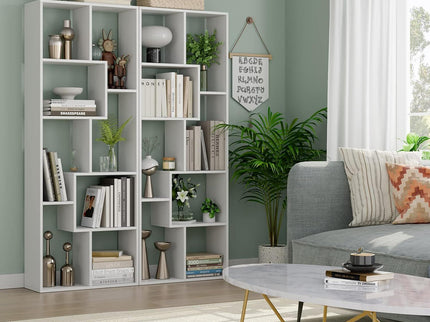 Asymmetrical Display Shelf & Bookcase, 5 Tier