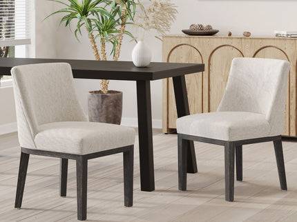 Modern Dining Chair With Durable Fabric Upholstery And Sturdy Wooden Frame (Set of 2)