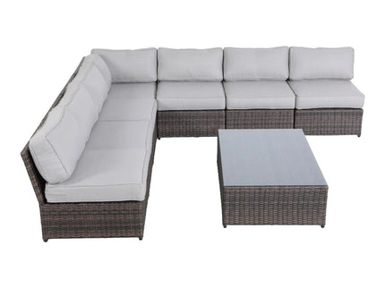 Comfortable Modern Patio Rattan Sectional Set With Cushions