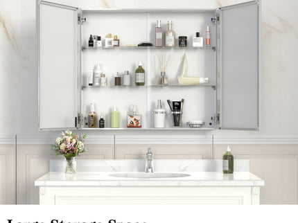 Medicine Cabinet, Wall Mounted Bathroom Mirror With Storage