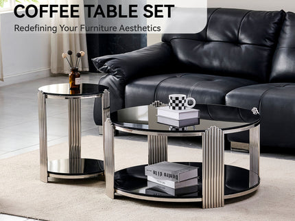 Round Table With Double Layer Storage