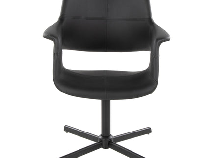 Vintage Flair - Mid-Century Modern Swivel Chair With X - Pedestal - Black
