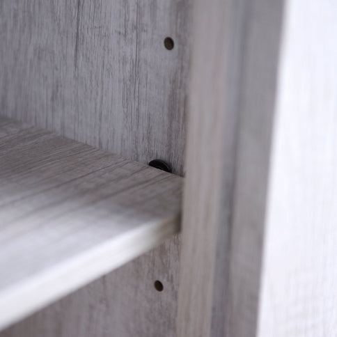 Elegant Sideboard With 2 Acrylic Mirrored Doors, Adjustable Shelf Storage