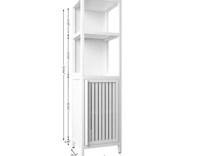 Storage Cabinet With Tall Tower, Multifunctional For Bathroom