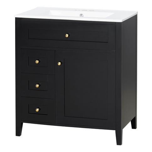 Bathroom Vanity With Sink, 3 Drawers And Adjustable Shelf, Freestanding Storage Unit