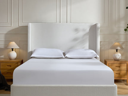 Harper - Tall Headboard Upholstered Bed / High Headboard / Elegant Simplicity / No Box Spring Needed