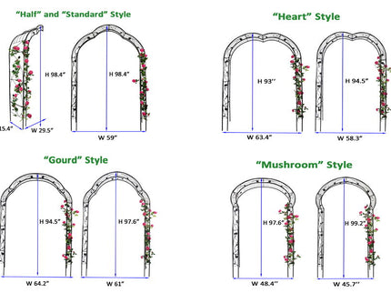 Metal Garden Arch Assemble Freely With 8 Styles Garden Arbor Trellis Climbing Plants Support Rose Arch
