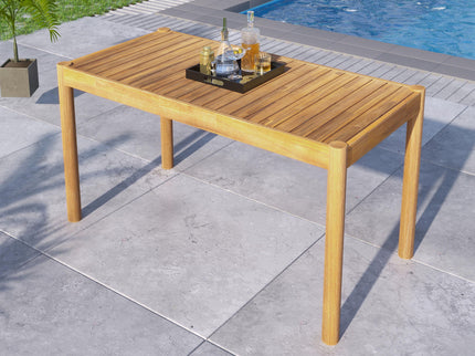 Classic Patio Dining Table, Acacia Wood - Light Teak