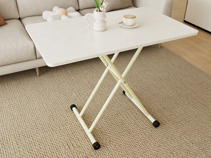 Adjustable Standing Table, Indoor & Outdoor Use, Portable With Adjustable Height - Off White / White