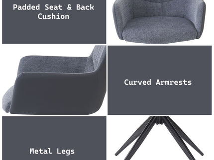Hester - Arm Chair (Set of 2) - Gray
