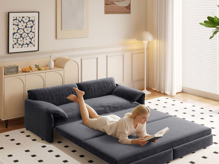 Queen Pull Out Sofa Bed With Side Storage