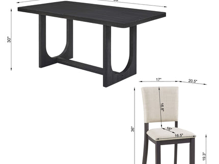 Dining Table Set, Rectangular Kitchen Table With Upholstered Chairs