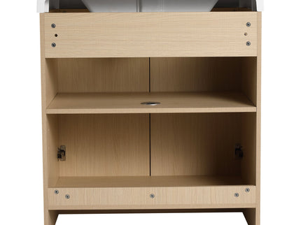 Freestanding Bathroom Vanity With Resin Sink & Soft Close Cabinet Doors