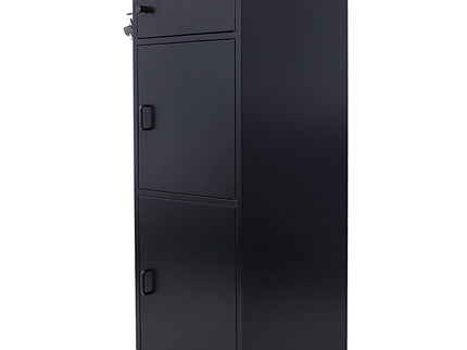 Large Steel Freestanding Floor Parcel Package Drop With Locking Letterbox Drop Mail Box With Multi Compartments - Black