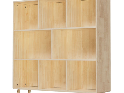 8 Compartment Storage Cabinet With Fixed Shelves For Books - Wood